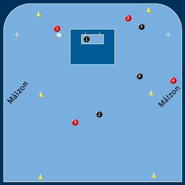 Blå Röd Innebandydoppboll