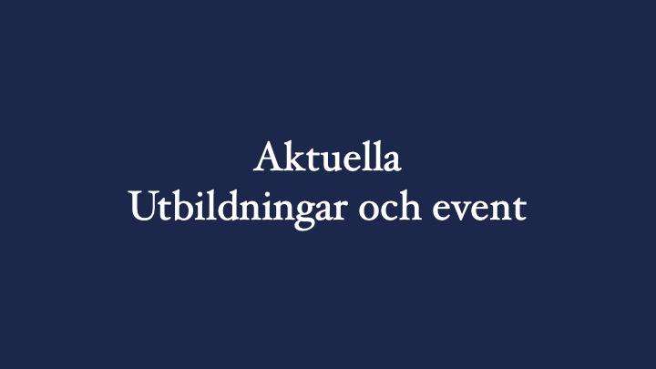 Aktuella Utb O Event
