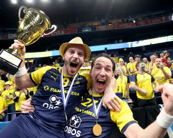 Herrlandslaget Vm Guld 2021 Glada Spelare
