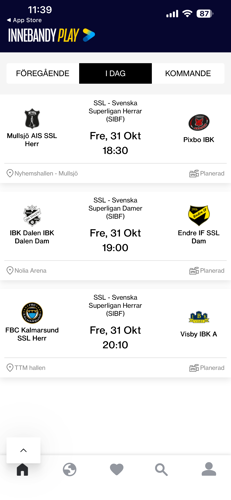 innebandy play - minmatcher